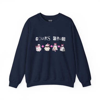 Ghouls Club Sweatshirt — Cute Pink Ghosts Halloween Crewneck