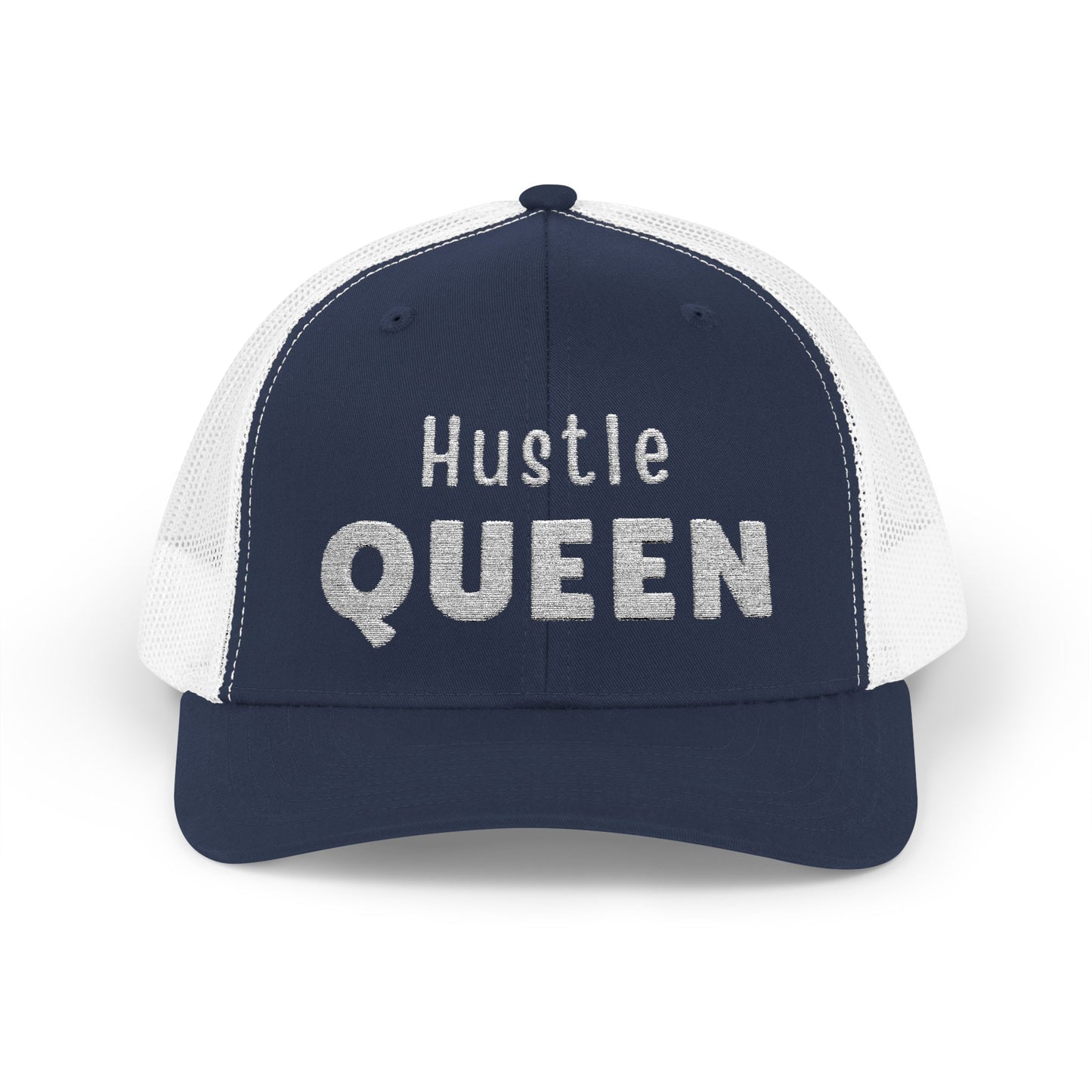 Distressed Hustle Queen Snapback Trucker Cap — Baseball Hat for Boss Women
