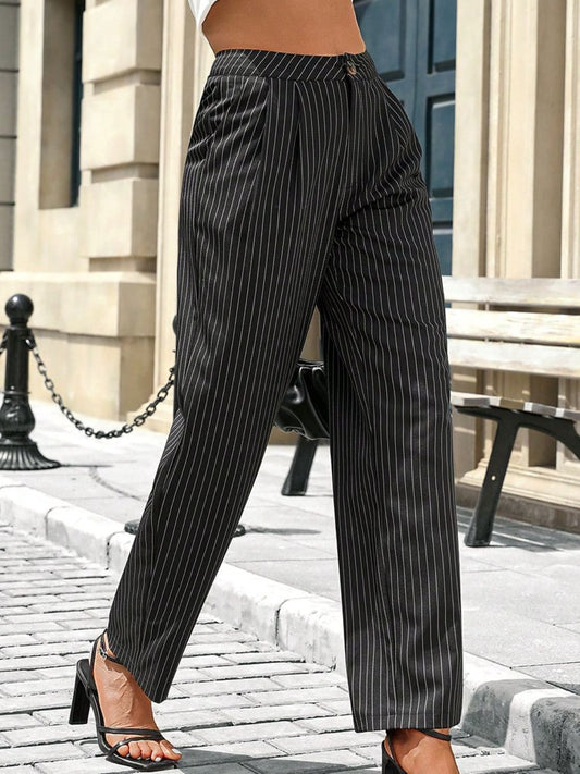 Womens Striped Wide Leg Pants