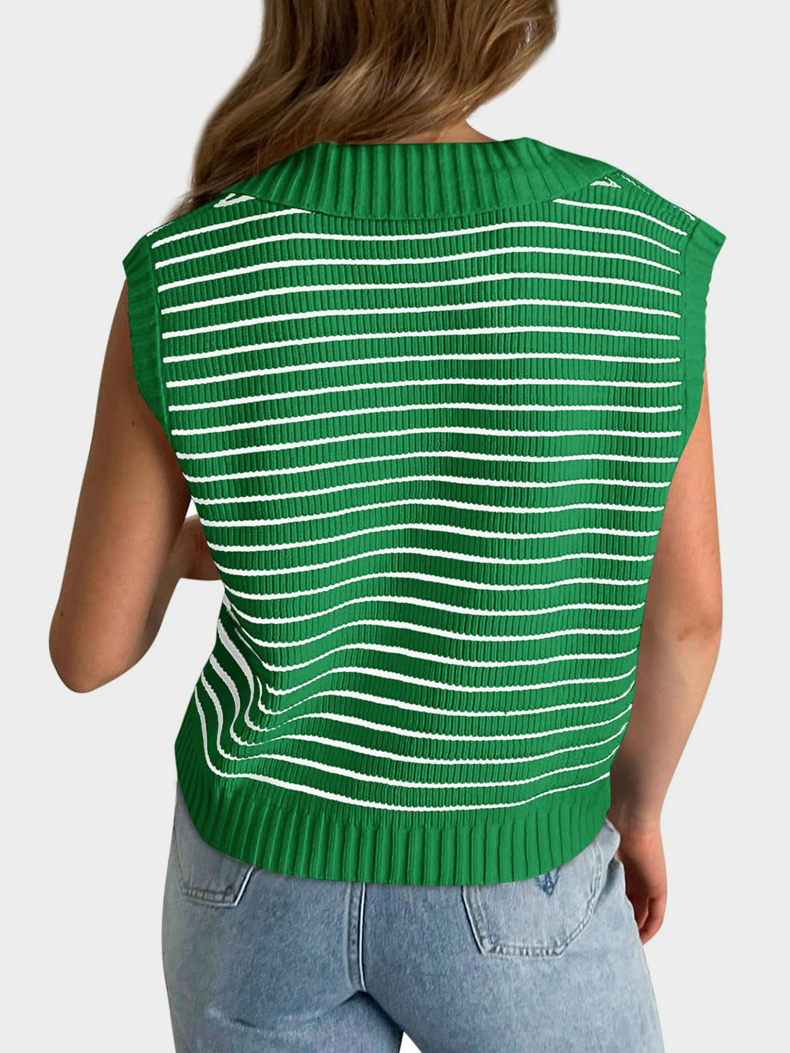 Womens Striped Sweater Vest