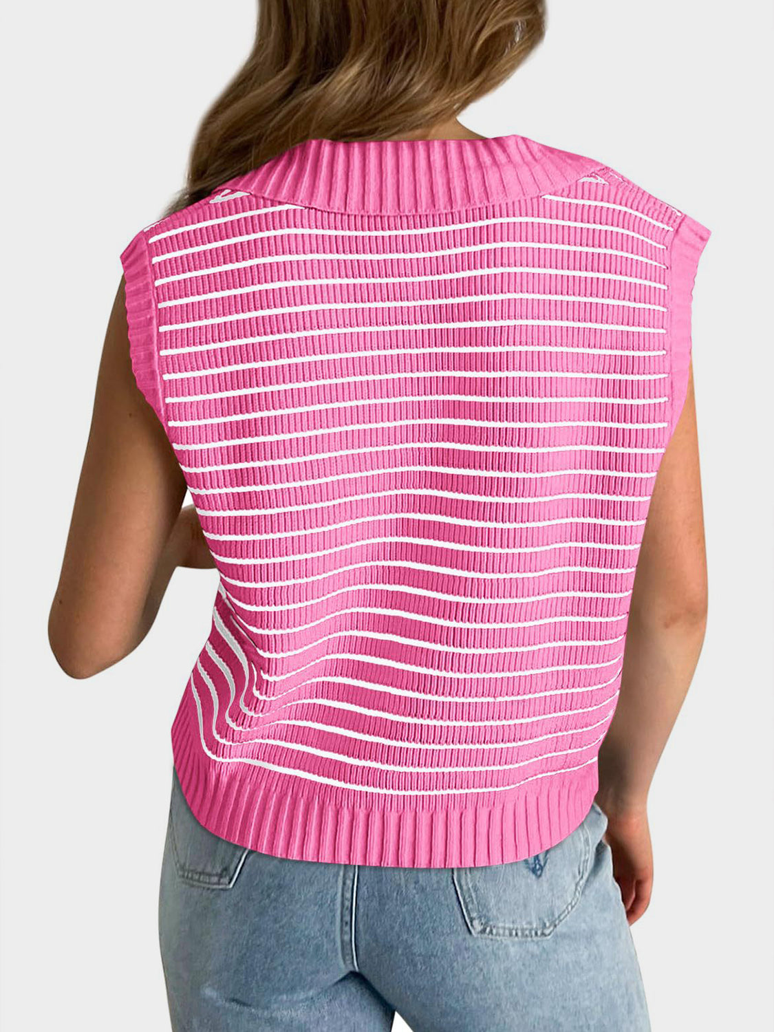 Womens Striped Sweater Vest