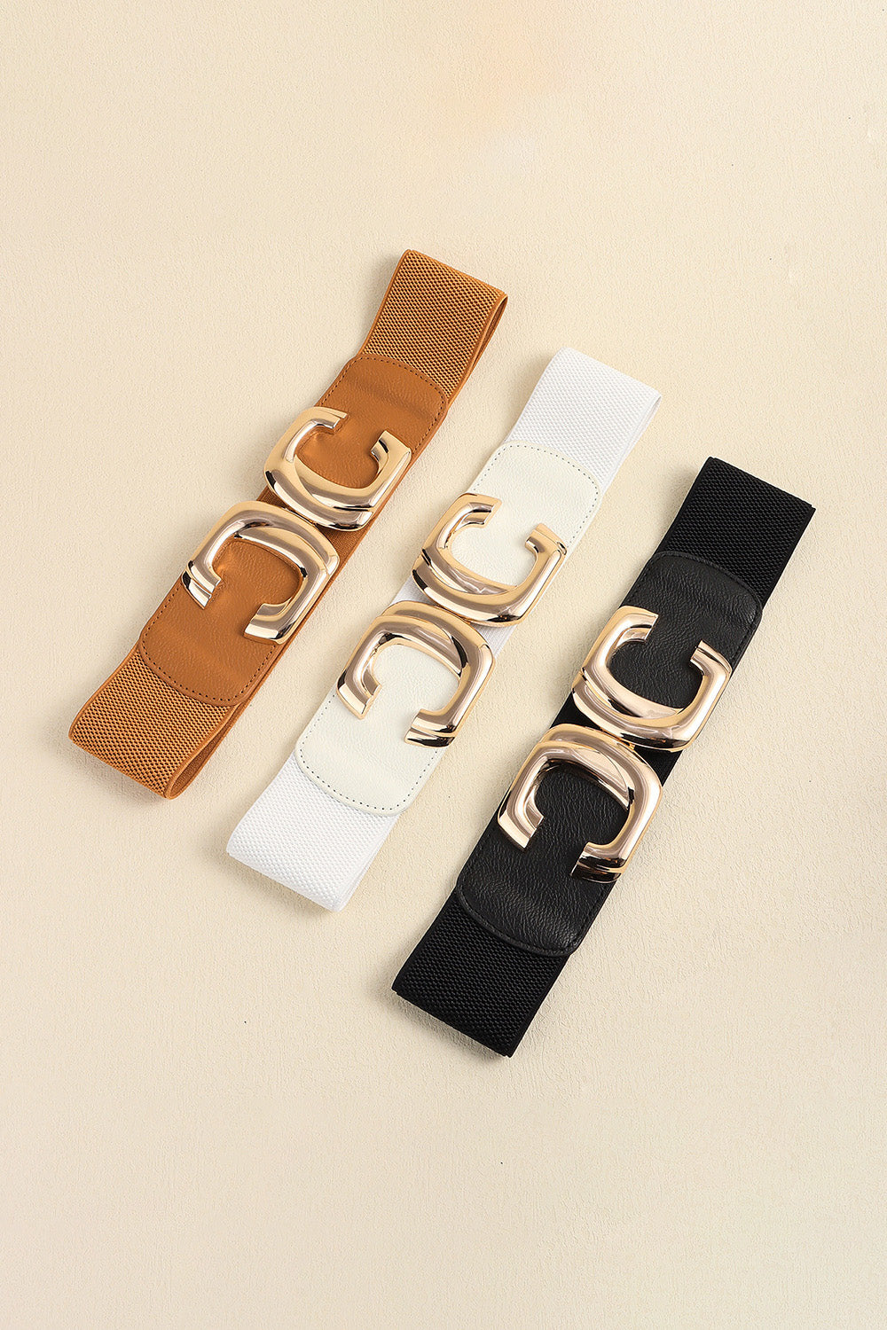 Womens Buckle Elastic Wide Belt