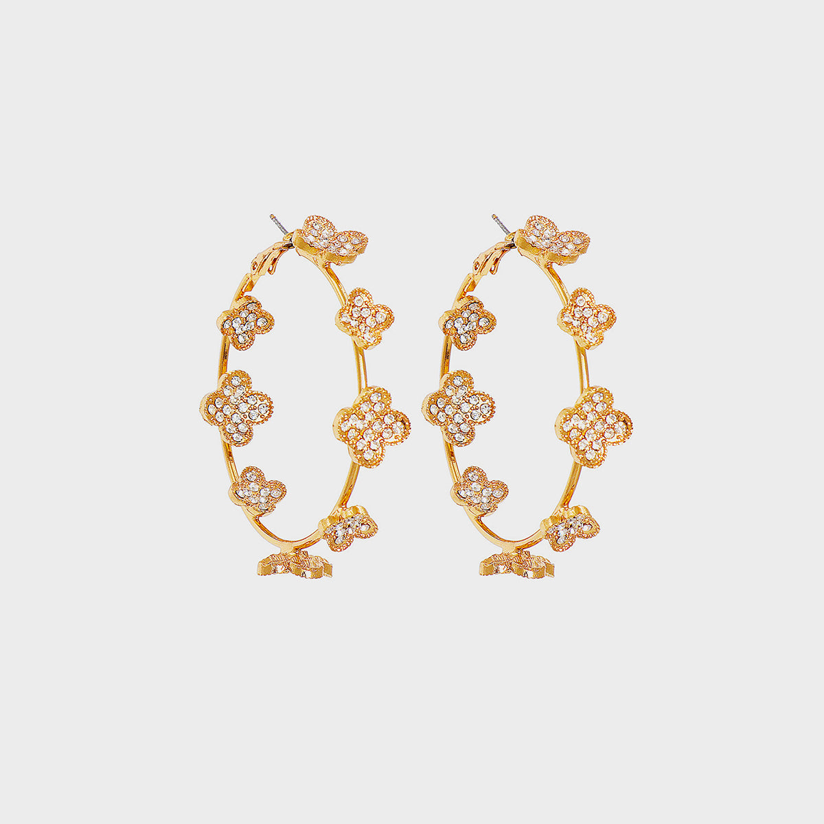 Womens Circle Shape Rhinestone Earrings