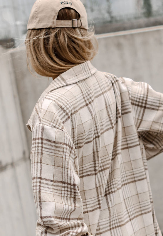 Womens Plaid Button Up Shacket