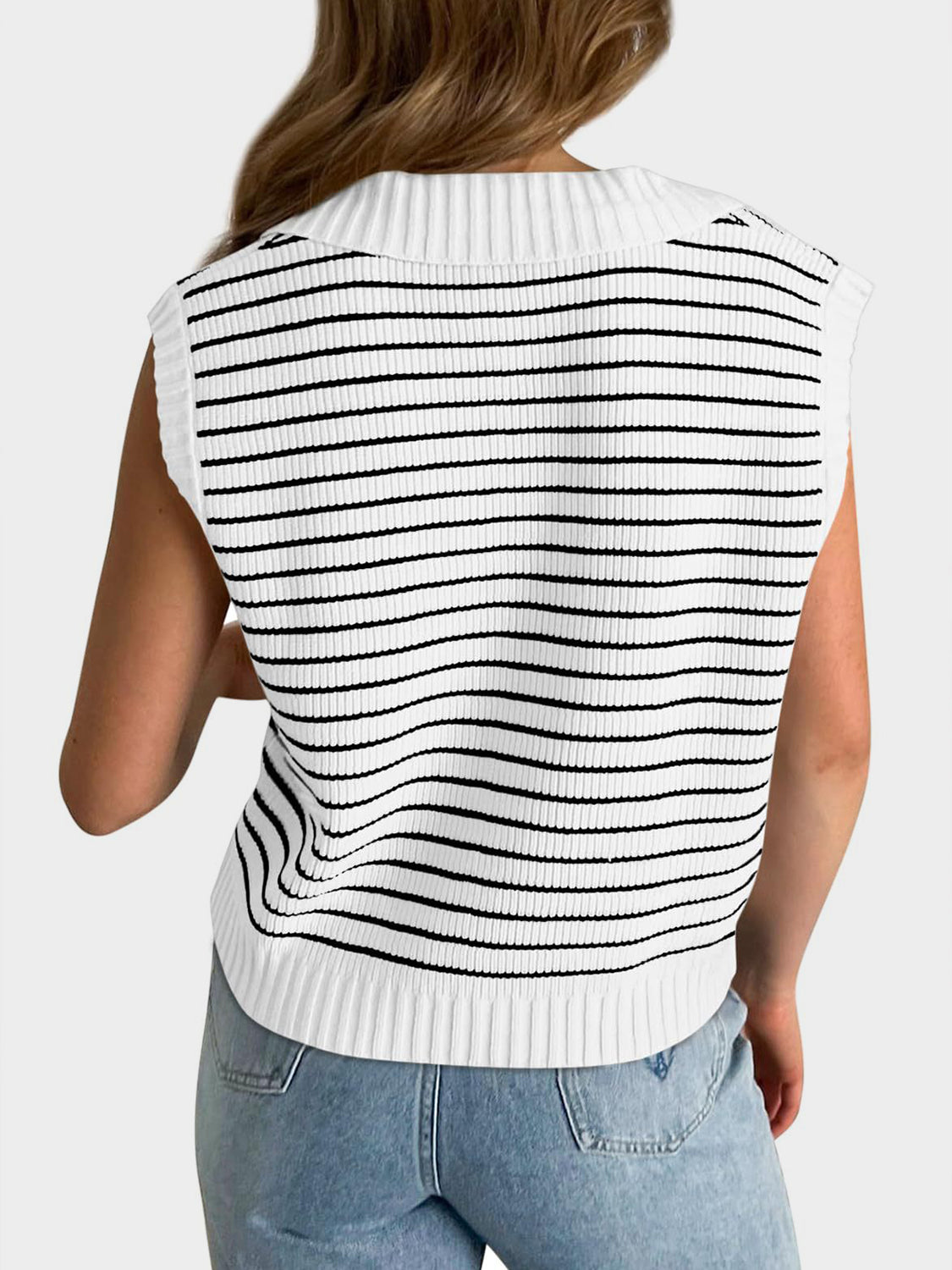 Womens Striped Sweater Vest