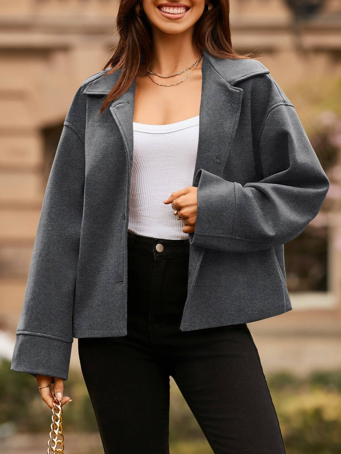 Womens Dropped Shoulder Jacket