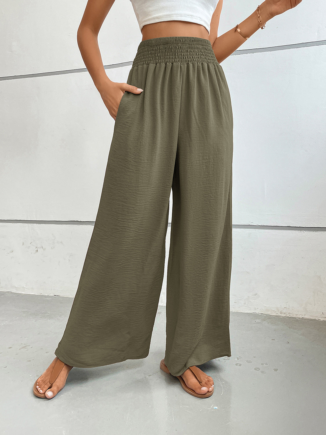 Wide Leg Pants with Pockets