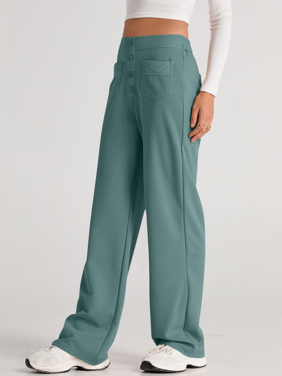 Womens High Waist Wide Leg Pants