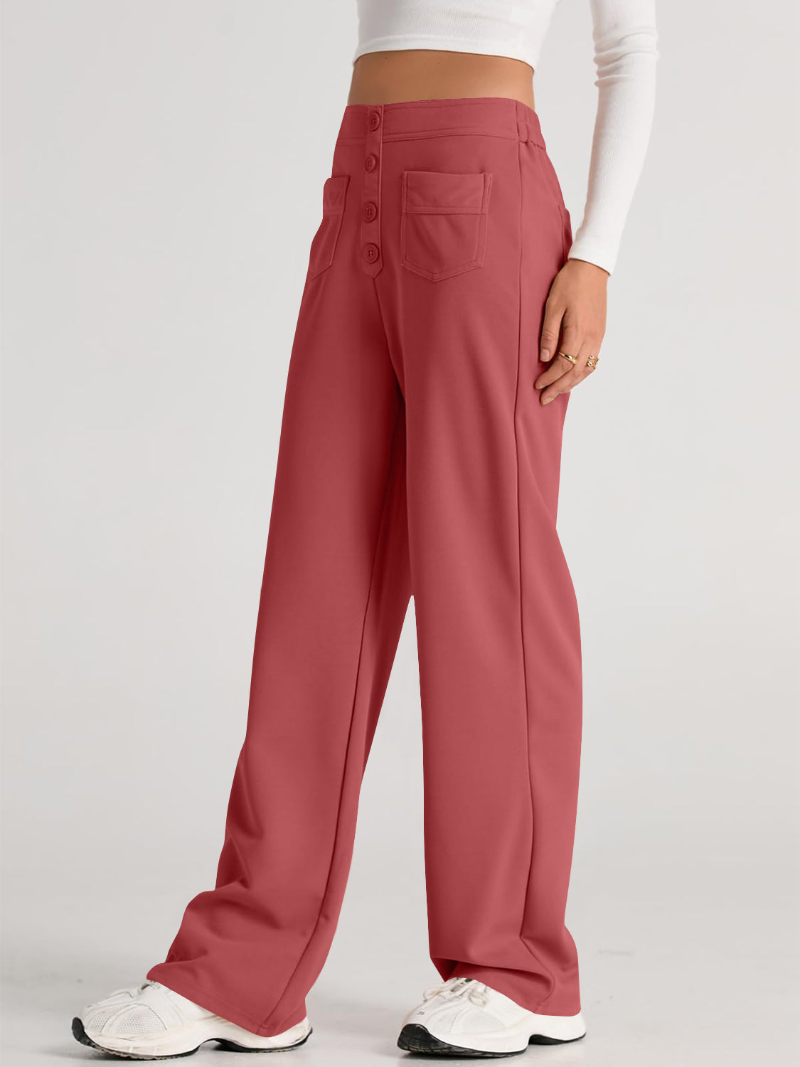 Womens High Waist Wide Leg Pants