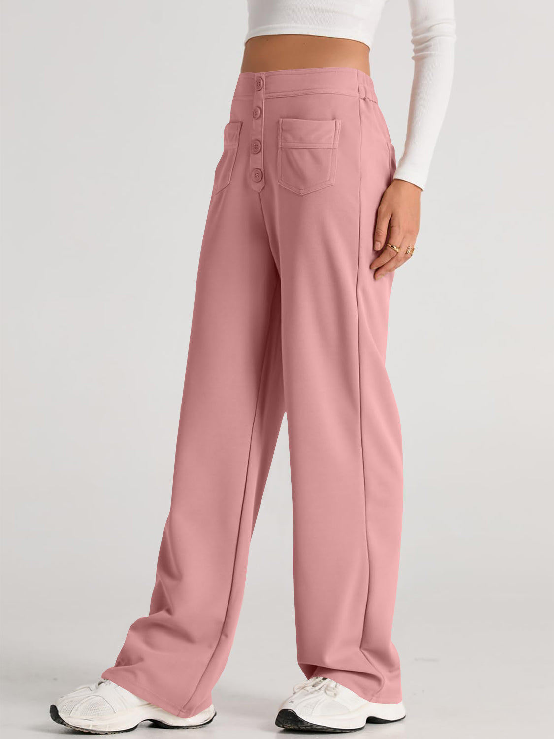 Womens High Waist Wide Leg Pants