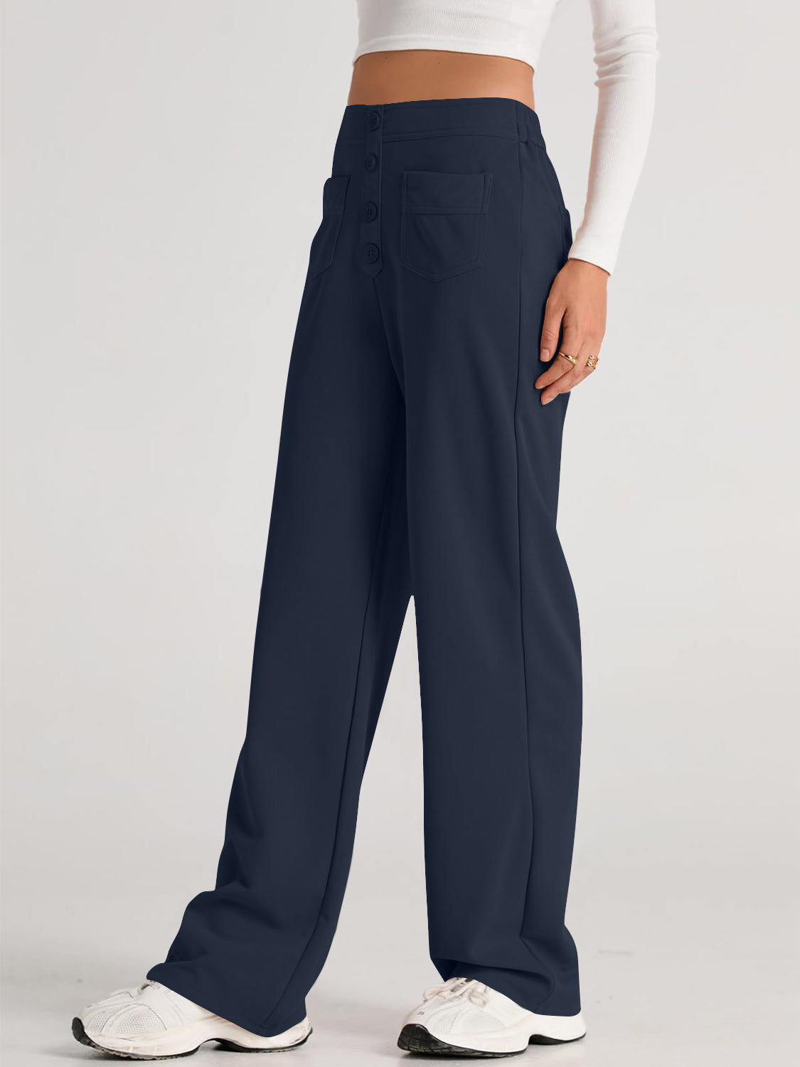 Womens High Waist Wide Leg Pants