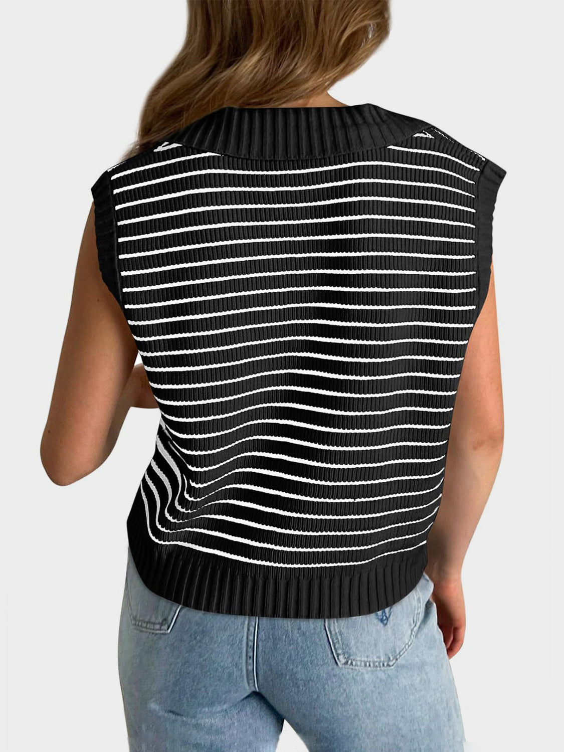 Womens Striped Sweater Vest