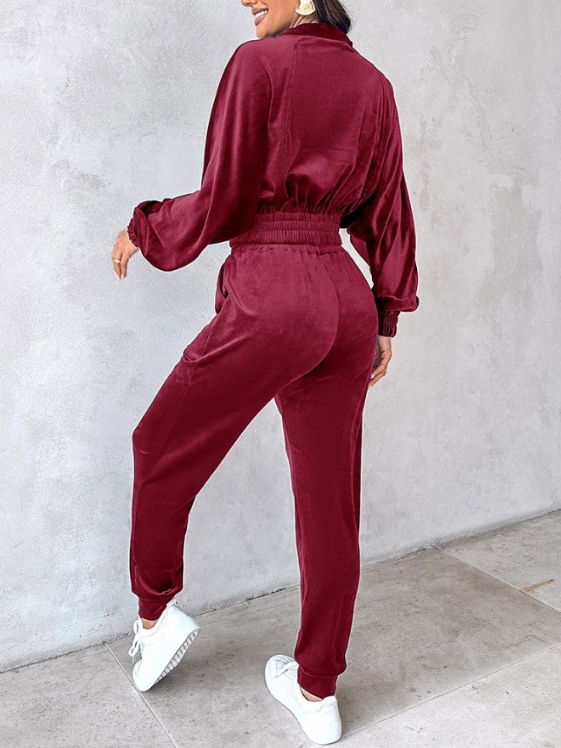 Womens 2 Piece Cropped Top and Joggers Set