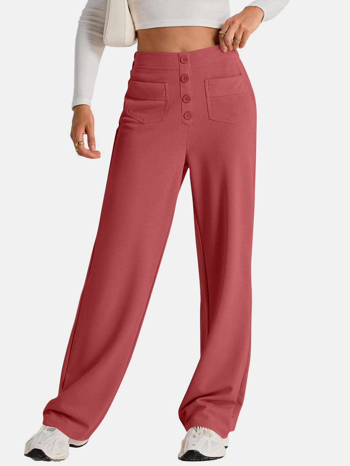 Womens High Waist Wide Leg Pants