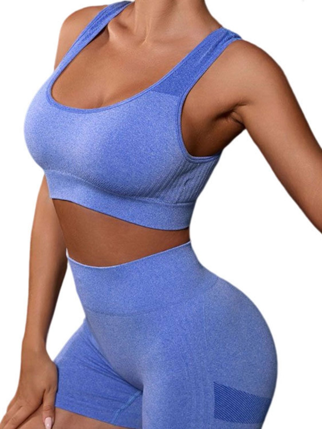 Womens Cutout Scoop Neck Tank and Shorts Active Set