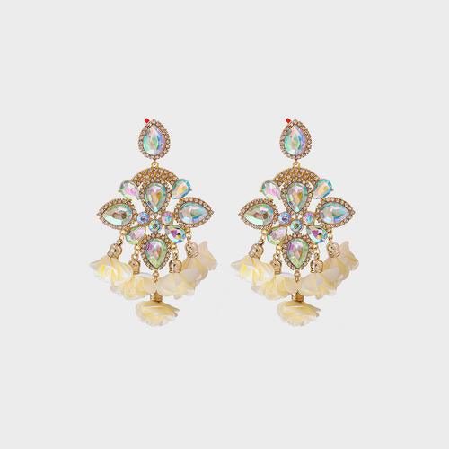 Flower Shape Rhinestone Alloy Dangle Earrings - Shop SWR Luxe