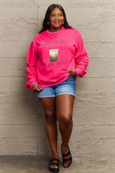 NEVER TOO COLD FOR ICED COFFEE Round Neck Sweatshirt - Shop SWR Luxe