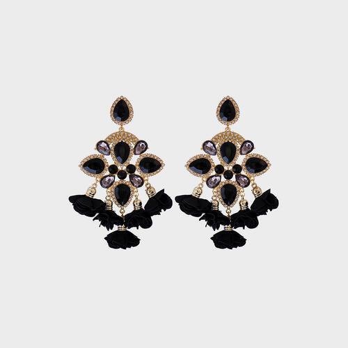 Flower Shape Rhinestone Alloy Dangle Earrings - Shop SWR Luxe