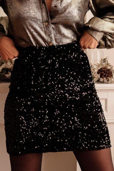 SW Sequin Mini Skirt - Shop SWR Luxe