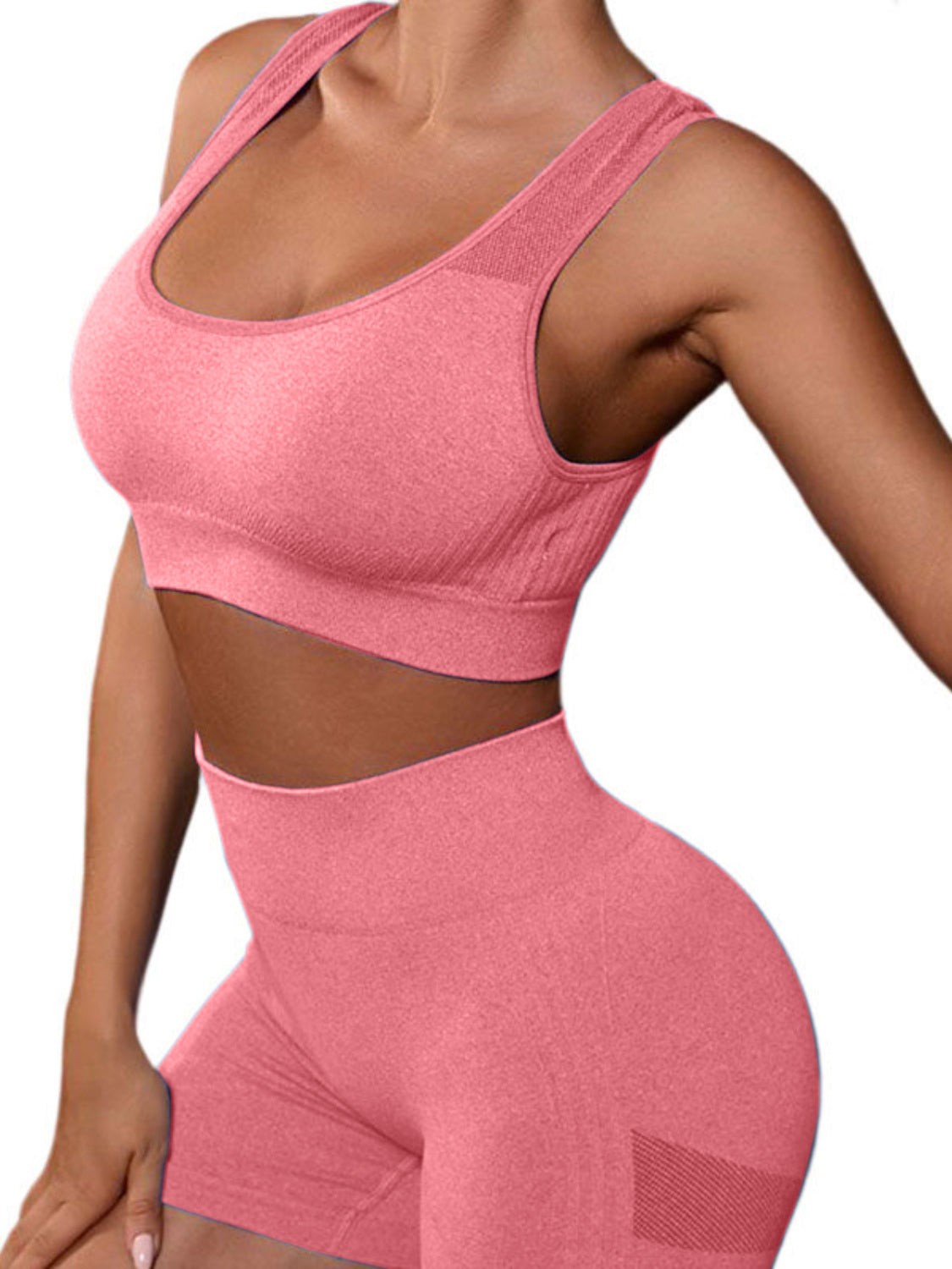 Womens Cutout Scoop Neck Tank and Shorts Active Set