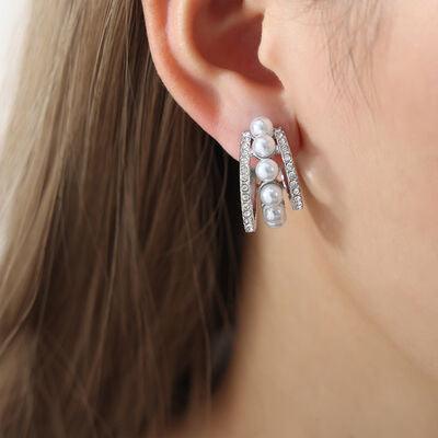 SW Pearl Titanium Steel C-Hoop Earrings - Shop SWR Luxe